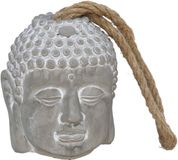 Gerimport Deurstop Buddha - grijs - 13 x 13 x 15 cm