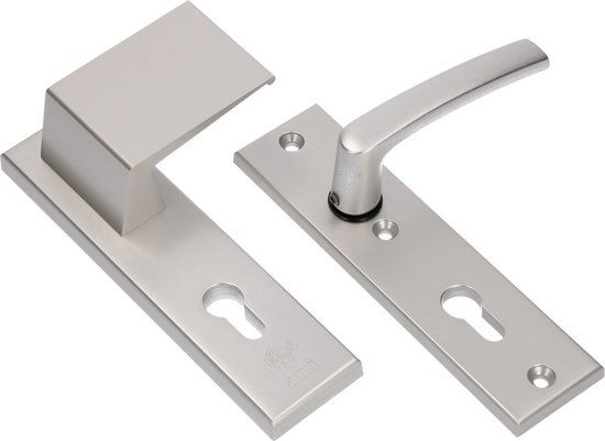 Ami Deurbeslagset VHB 193/50 Wit Kunststof SKG 2** Rechthoekig Met Cilindergat DIN Links/Rechts