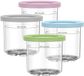 Merkloos / Sans marque BZMD UG IJscontainers - IJsopslagpotten - Geschikt voor NC301 NC300 NC299AMZ-serie - Vaatwasserbestendig, lekvrij - Roze, groen, grijs en blauw - Set van 4
