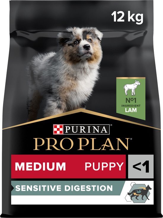 PRO PLAN Optidigest Medium Puppy Sensitive Digestion Lam hondenvoer 12 kg