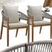 Tectake® Set van 2 Tuinstoelen Manacor - Houten Tuinstoel in Rope-Design - Balkonset - Weerbestendige Buitenstoel van Gelakt Acaciahout - Grijs/Beige