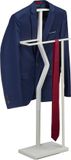 Relaxdays dressboy, modern, HxBxD: 107 x 48 x 20 cm, metaal & houtlook, wit