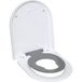 Abattant WC familial forme en D, lunette de toilette avec siège enfant magnétique, frein de chute et charnière réglable, siège de toilette pour adultes et enfants, démontage rapide - gris