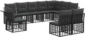 vidaXL - Extérieur - canapé - ensemble - 10 - pièces - Noir - et - Gris foncé - Polyester