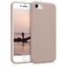 kwmobile Hoes compatibel met Apple iPhone SE (2022) / SE (2020) / 8/7 hoes - TPU telefoonhoes met camerabescherming - mat crème