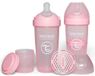 Twistshake 2x Pro Double Anti-Koliek Babyfles met Melkpoedercontainer en Mixer - 330 ml | Snelle Stroom Siliconen Borstachtige Speen | BPA-Vrije Babyfles | Geschikt voor Baby's Vanaf 4m+ | Wit