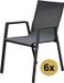 AVH-Collectie Set van 6 New Valley stapelbare tuinstoelen antraciet aluminium