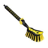ToMPaR Autowasborstel I Waterborstel I Autowasborstel met wateraansluiting I Snelsluiting voor de waterklep I Dichte borstelharen I Comfortabele handgreep | Tuin | Lengte: 54 cm I Geel