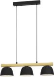 EGLO Sherburn Hanglamp - E27 - 77 cm - Zwart|Bruin - Hout