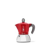 Bialetti Moka Induction, cafetière moka, convient à toutes les sources de chaleur, cafetière espresso 4 tasses (190 ml), rouge
