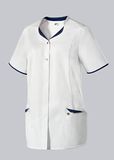 BP 1702-485-2110 Kasack voor dames, moderne pasvorm, 50% katoen/50% polyester, wit/nachtblauw, maat 2XL