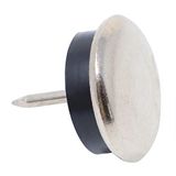 Adsamm MGR-N-25-32 MGR-N-25 32 x metalen glijders met buffer en spijker, zilver, Ø 25 mm