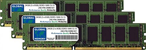 GLOBAL MEMORY 24GB (3 x 8GB) DDR3 1866MHz PC3-14900 240-PIN DIMM GEHEUGEN RAM KIT VOOR PC-DESKTOPS/MOEDERBORDEN