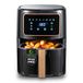 BERGNER Copperly Heteluchtfriteuse zonder PFAS 1800 W, 6,9 l, 8 kookprogramma's, luchtfriteuse met keramische coating, temperatuurinstelling 80-200 °C, timer tot 30 minuten