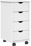 vidaXL Rollende kast 34 x 39 x 65,5 cm Massief vurenhout Wit