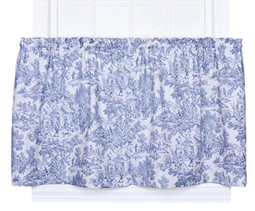 Ellis Curtain Victoria Park Toile Gordijnen - 162 x 91 cm - blauw