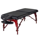 Master Massage 71 cm Montclair mobiele massagetafel inklapbaar massagebed massagebank cosmetische ligstoel draagbaar beauty bed houten poten pakket zwart