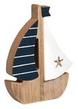 Rayher Zeilboot van hout, 9 x 1,8 x 12 cm, perfect voor maritieme decoraties, miniatuurschep, decoratieve boot, 4663999
