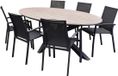 AVH-Collectie Malaga Salvador dining tuinset ovaal stapelbaar 220x115xH75 cm 7 delig polywood
