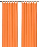 heimtexland Decoratief gordijn met lussen en plooiband, effen oranje, H x B 245 x 140 cm, ondoorzichtig, maar lichtdoorlatend, natuurlijk mat eenkleurig, lusgordijn, Oeko-Tex gordijn, type 117