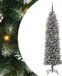vidaXL Kunstmatige slanke kerstboom Groen en Wit 180 cm