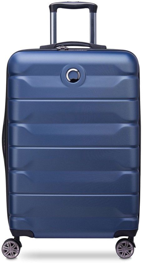 Delsey Air Armour Uitbreidbare Middelgrote Koffer 68 cm – 77L – TSA Slot – 4 Dubbele Wielen – Blauw