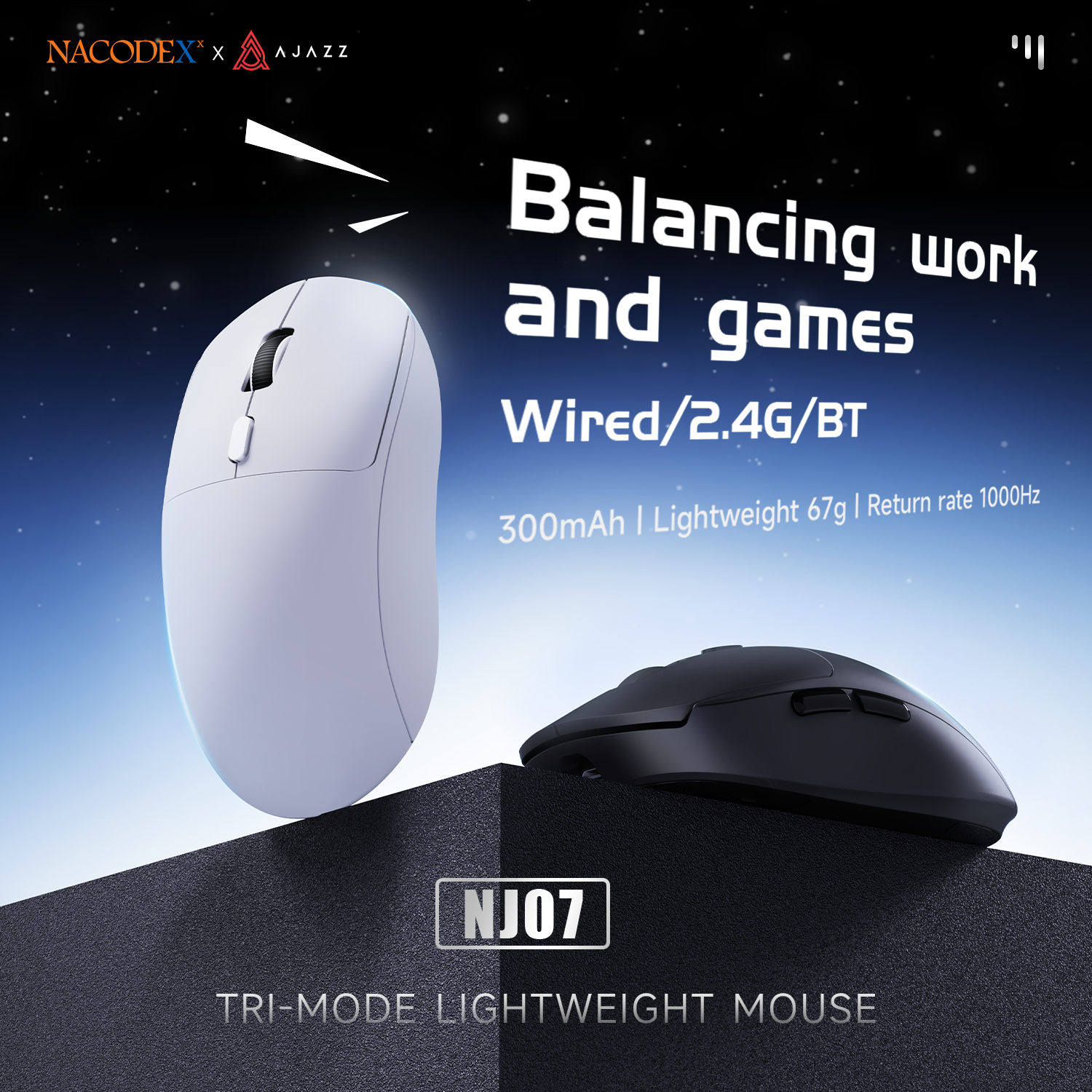 AJAZZ NJ07 Draadloze Gaming Muis