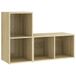 Meuble TV 2 pièces 72x35x36,5 cm bois traité couleur chêne sonoma
