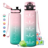 KollyKolla Drinkfles voor kinderen, 500 ml, geschikt voor koolzuurhoudende dranken, lekvrije waterfles met tijdmarkering, voor school, fiets en outdoor