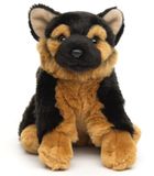 Uni-Toys - Duitse herdershond, zittend - zonder riem - 18 cm (hoogte) - pluche hond, huisdier - pluche