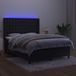 Maison Exclusive - Lit boxspring avec matelas et éclairage LED, noir, 140x200 cm, velours