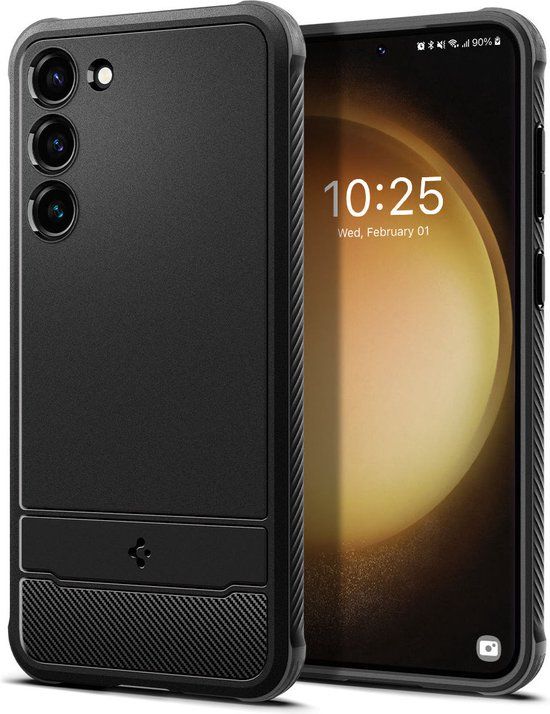 Spigen Rugged Armor Hoesje Geschikt voor Samsung Galaxy S23 Back Cover Zwart