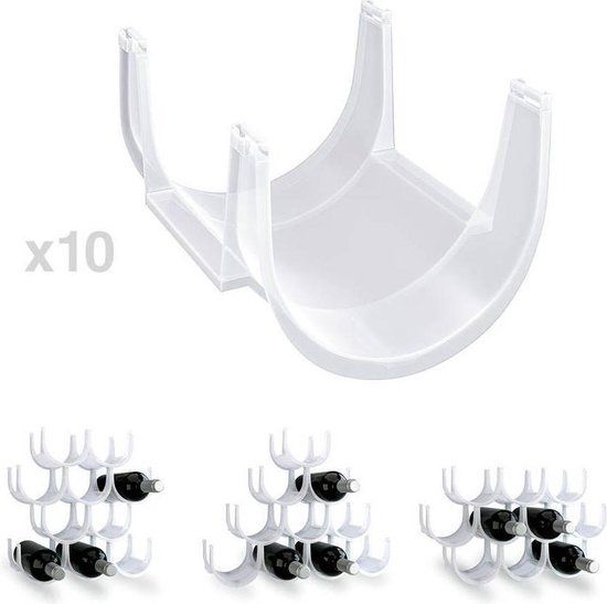 Balvi Basic Wijnrek - 10 flessen - Frosted transparant - Kunststof