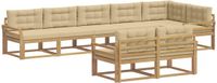 vidaXL - Bank loungeset - Polyester - Wit en Beige - 8 zitplekken