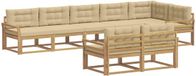 vidaXL - Bank loungeset - Polyester - Wit en Beige - 8 zitplekken