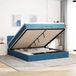 Prolenta Maison Exclusive - Ottoman bedframe met matras, donkerblauw, 160x200 cm, fluweel