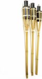 Cozy & Trendy Torches de jardin - 3x - avec porte-huile - bambou - 60 cm