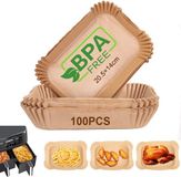 AiQInu SnelShoppen Air Fryer Bakpapier Rectangular 20.5 x 14 cm - 100 Stuks