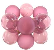 Kaemingk Kerstballen Oudroze Transparant-Mat Ø 6 cm - Set van 6
