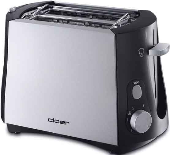 Cloer 3410 - Broodrooster - 825W - 2 sneetjes