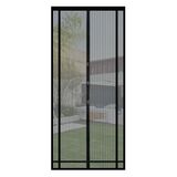 Sekey Vliegengaas, balkondeur, op maat te snijden, magneet en zelfklevend, zonder boren, insectenwerend gordijn voor balkon-, terras- en kamerdeuren, 90 x 220 cm, zwart