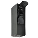 Electraline 300190 Tuinzuil, Toren met meerdere stopcontacten voor buitenbekabeling, 2 Shcuko-stopcontacten met kap, IP44