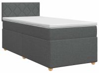 vidaXL Boxspringbed met matras, donkergrijs, 90 x 190 cm, gestoffeerd