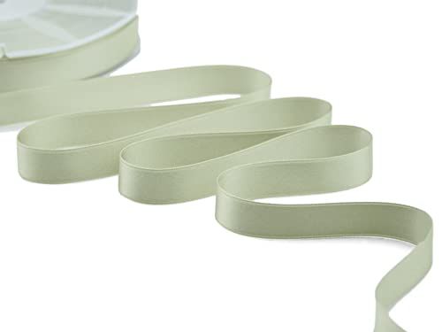 Furlanis - Dubbel satijnen lint - salie - 16 mm x 25 m