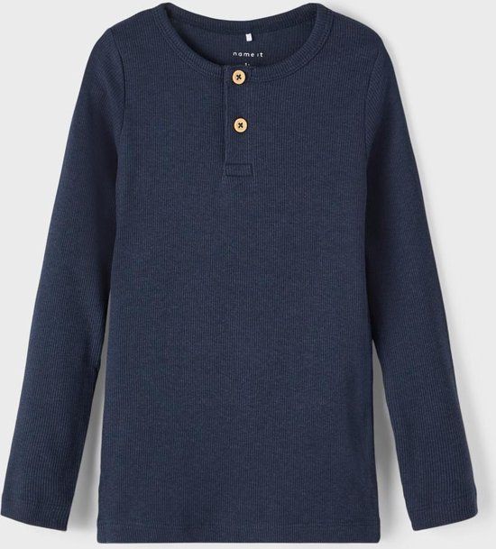NAME IT NMMKAB LS TOP NOOS Jongens T-shirt - Maat 104 - Dark Sapphire
