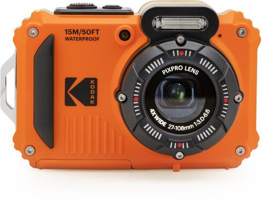 Kodak Pixpro WPZ2 - Appareil Photo Numérique Compact 16 MP, Étanche 15m, Anti-Choc 2m, Zoom Optique 4x, Vidéo 1080p HD, Écran LCD 2,7’’, Wi-Fi, Batterie Li-ion - Orange