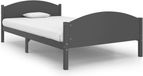 vidaXL Bedframe massief grenenhout donkergrijs 120x200 cm