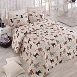 Quilt 250x200 crème beige bruin zwart wit grijs