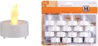 Merkloos / Sans marque LED theelichtjes/waxinelichtjes - Set van 16x - op batterijen - kunststof waxinelichtjes