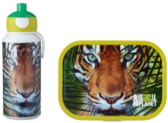 Mepal Campus lunchset - drinkfles en lunchbox - Animal Planet tijger groen